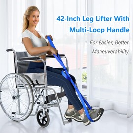 42 Inch Leg Lifter, Leg Lifter After Hip Replacement, Leg Lifter for After Knee Surgery, Leg Lifter Strap Rigid with Multi Loops, Leg Lifters Getting Legs in and Out of Bed, Car, Couch, Wheelchair