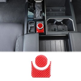 Aunginsy Drive Control Mode Knob Trim Sticker Compatible with Tundra/Sequoia 2022-2025 Center Console Multimedia Control Knob Switch Button Cover Sound Volume Knob Decoration Carbon Fiber Accessories