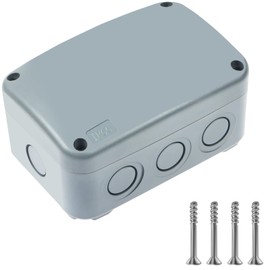 Outdoor Junction Box,Nineleaf IP66 Weatherproof Electrical Project Boxes PVC/ABS Plastic Enclosure Box Universal Watertight 4.9 x 3.3 x 2.3 inch (125x86x62mm), Fit with 20mm Cable Gland Grey