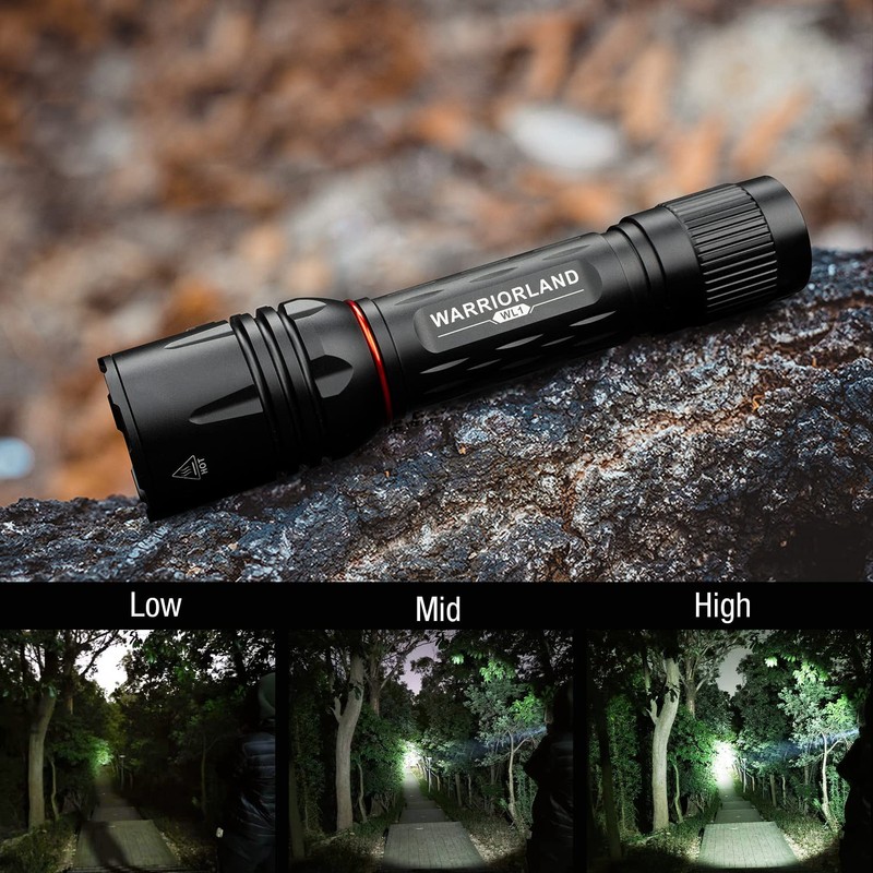 WARRIORLAND 1600 Lumens Tactical Flashlight, Compact Handheld Flashlight with 3