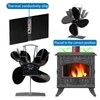 Heat Powered Fireplace Fan 4 Blades Aluminum Alloy Stove Fan