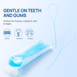 JMU 100 Count Floss Threaders, Dental Floss Threader for Braces, Bridges, Implants, 50 Count (Pack of 2) | JMU