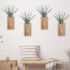 Marsui 4 Pack Wood Wall Planter Vase with Artificial Eucalyptus