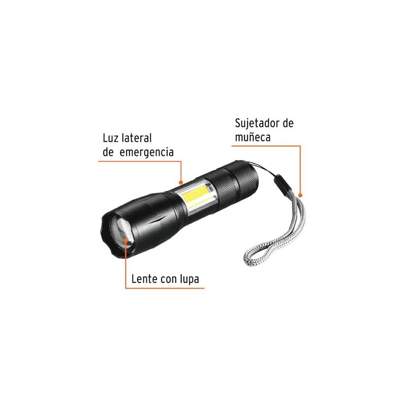 Truper LINAR-260, Linterna de 1 LED 270 lm con luz