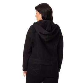 WallFlower Women's Dreamer Jackets Juniors (Standard and Plus), Black Rinse, Small