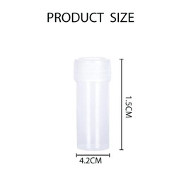 MZOYOURO 50Pcs 5 ml Plastic Sample Bottles, Small Vial Storage Test Tube, Test Tube Vial with Screw Cap, Sampling Bottle Reagent Bottle, Plastic Test Tubes Sample Vials for Lab, Small Items