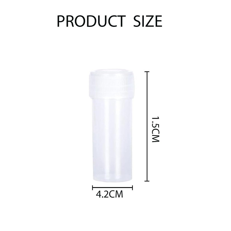 MZOYOURO 50Pcs 5 ml Plastic Sample Bottles, Small Vial Storage
