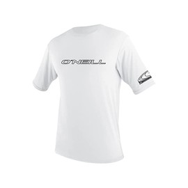 O'Neill Wetsuits UV Sun Protection Mens Basic Skins Tee Sun Shirt Rash Guard, White, X-Large