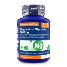 Magnesium Glycinate 2000 mg (as Bisglycinate) Plus Vitamin B6 with 400 mg Elemental | 120 Tablets High Dose | Supports Relaxation, Muscle and Nerve Function, Energy Production & Sleep