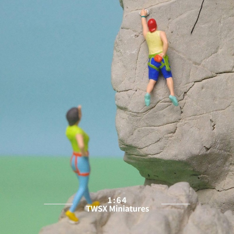 3pcs Rock Climbing Figures 1:64 Scale for DIY Scenes