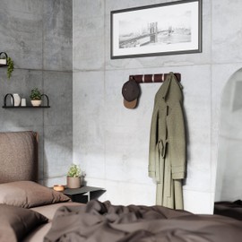 Umbra Flip Wall-Mounted Coat Rack with 5 Hooks – Modern, Space-Saving Storage for Hats, Jackets, Bags, Entryway, Mudroom, Closet, Bathroom, Bedroom – Espresso/Nickel