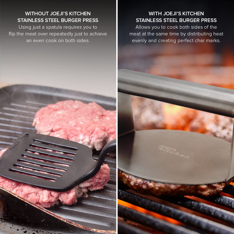 Joeji's Burger Smasher - Stainless Steel Sandwich Steak Panini Press