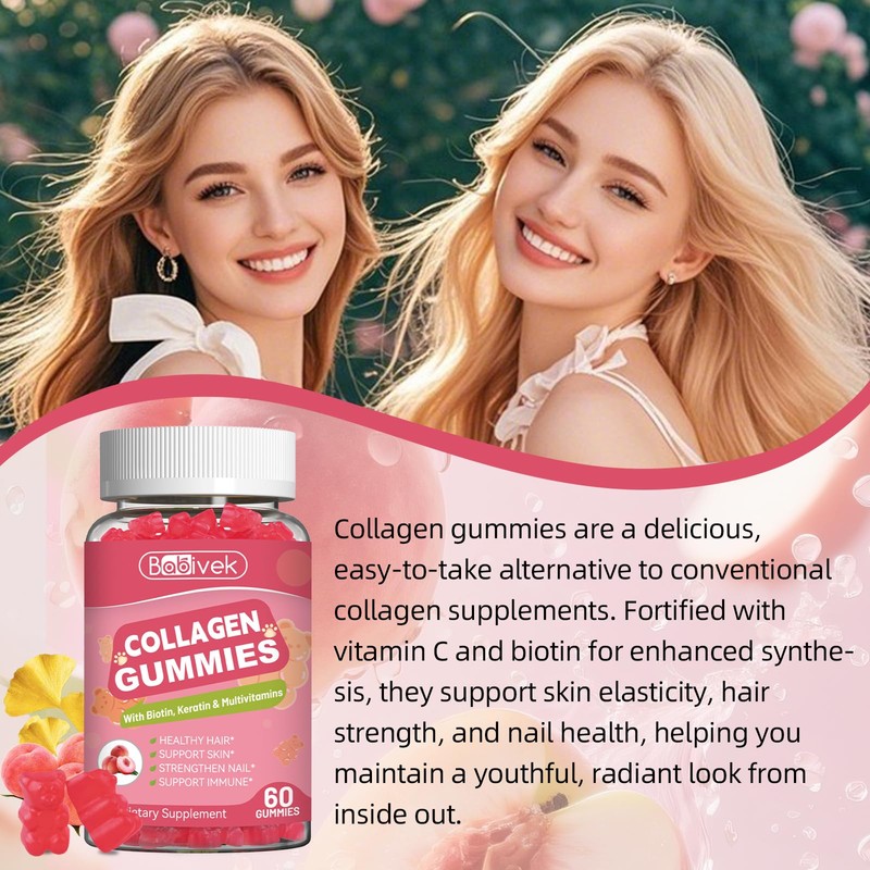 Babivek 2 Pack Collagen Gummies for Women & Men –