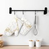 Oven Mitts and Pot Holders Sets White Gold Kitchen Accessories
