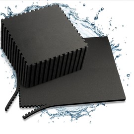 Hikemeister Pool Underlay Mat, Pool Mat, Pack of 24, 40 x 40 cm, 3.84 m², Floor Protection Mat for the Pool/Paddling Pool, Floor Mat, Pool Underlay, Floor Protection, Black