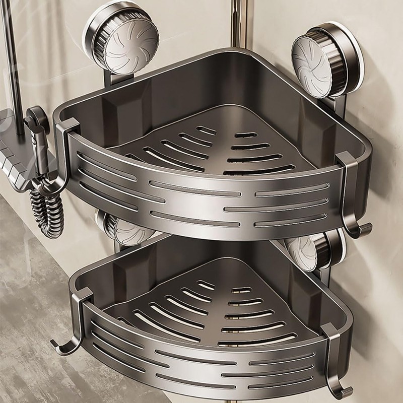 Corner Shower Caddy Storage Rack for Bathroom Kitchen,No Drilling with
