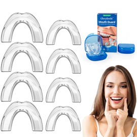 YOGONEV Guardas Dentales Nocturnas 8 Piezas con Estuche Triangular - Guarda para Bruxismo de Cómodo Ajuste - Protección Anti Bruxismo para Dientes - Guarda Dental Reutilizable con Diseño Ergonómico