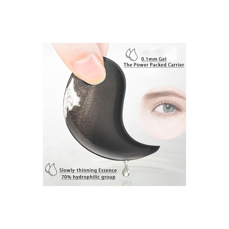 Parches Para Ojos De Perla Negra, Gel Patches 60 Piezas