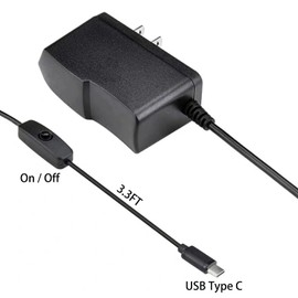 5V 3A 2.5A Raspberry Pi 4 Pi 3 Power Supply for Pi 4 Model B 1GB 2GB 4GB, USB Type-C with On/Off Switch Adapter Compatible with Pi 3, Pi 2, Model B, Pi Zero, Pi Model A A+, Model B B+ Micro Cable Cord