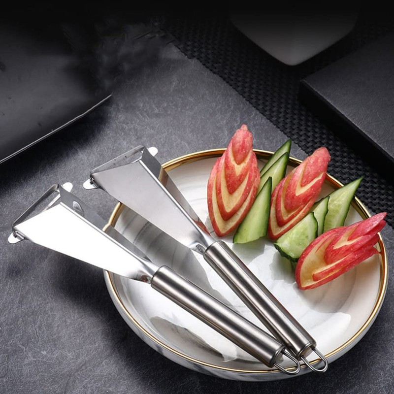 OSALADI Fruit Carving Knife Engraving Blades: 2pcs Stainless Steel V-