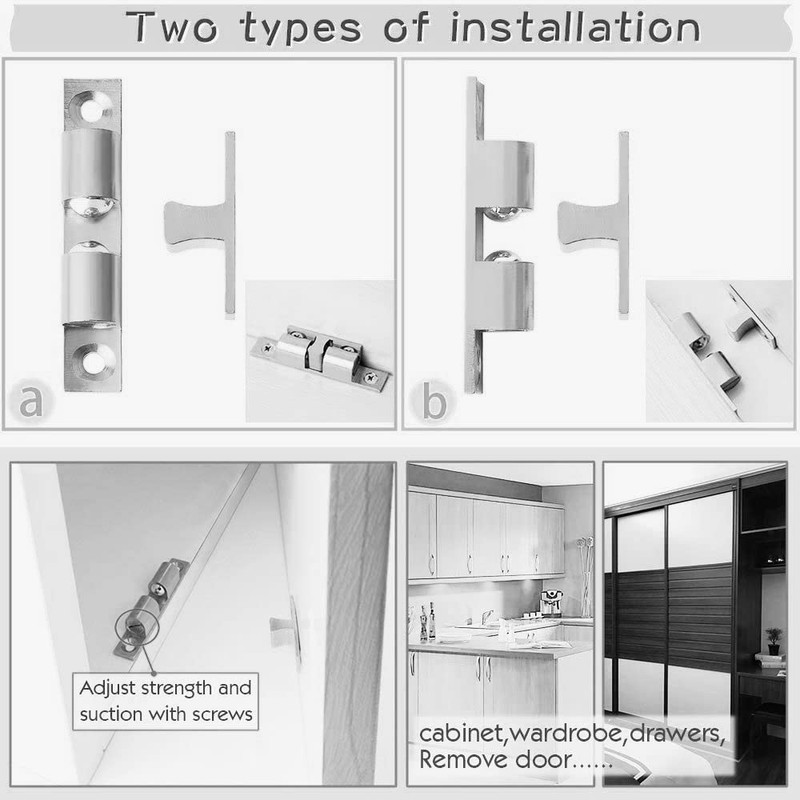 TERF® Heavy Duty Polished Chrome Double Ball Catch 42mm Tension