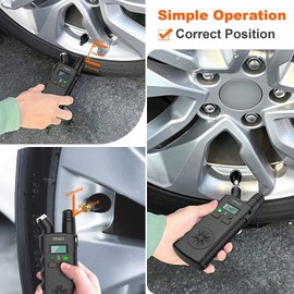 TPMS Tire Monitor System, 2 in 1 Auto TPMS Digital Tire Pressure Gauge Sensor Activation Relearn Reset Tool 433 MHz