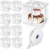 Taiyin 9 Pcs Large Tall Clear Cake Box 10''x10''x9'' White