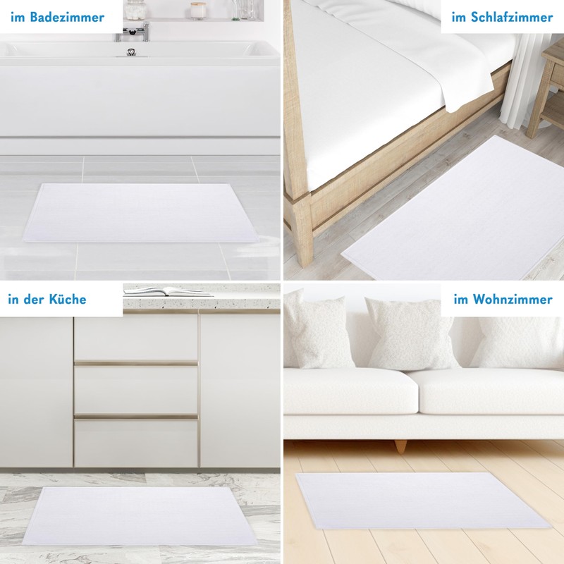 Hammetex 100% Cotton Non-Slip Bath Mat, 43 x 61 cm