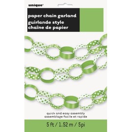 Unique Party 60401 - 5ft Lime Green Polka Dot Paper Chain
