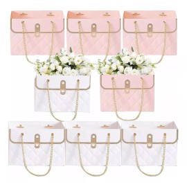 Generic Bolsa De Regalo Rectangular Con Forma De Caja De Flores, 8 P
