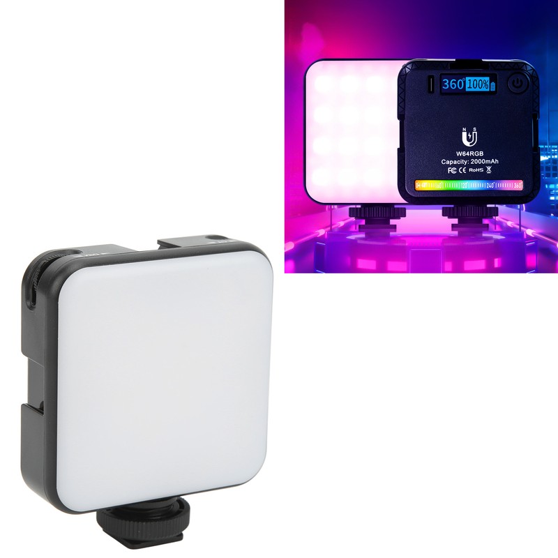 W64 RGB LED Fill Light Multiple Light Effects Modes Pocket