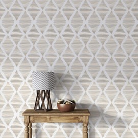 JLHOUSE 8202-2 Vinyl Peel and Stick Wallpaper Stripes Boho Removable Geometric Self Adhesive Wall Paper Stick on Wall Mural Home Nursery Decor 17.3in x 78.7inch