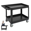 Plastic Service Cart 2 Shelf-550LBS Utility Service Carts with Wheels,