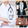 JKDHJK ID Card Holder with Strap, Card Holder with Rotating