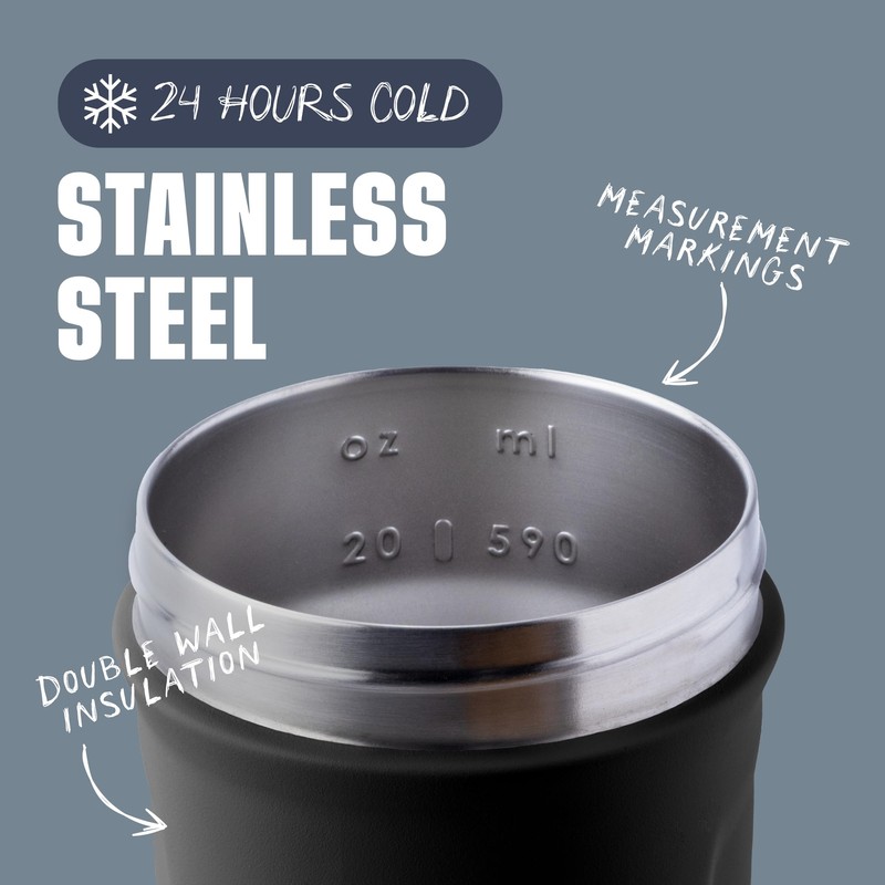BlenderBottle Strada Shaker Cup Insulated Stainless Steel Water Bottle with