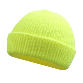 PESAAT Knit Toque for Men Autumn Women Beanie Hats Warm Winter Hat for Women (Fluorescent Green)