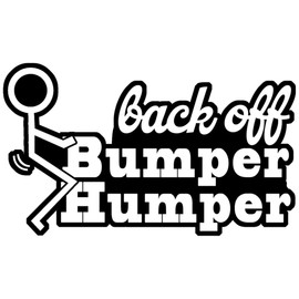 Car Decal - Back Off Bumper Humper Sticker for Cars, Trucks, Golf Carts, Vehicle Windows, Dents & Scratches - Vinyl Car Sticker - Made in USA (4x2.3 inches) (White)