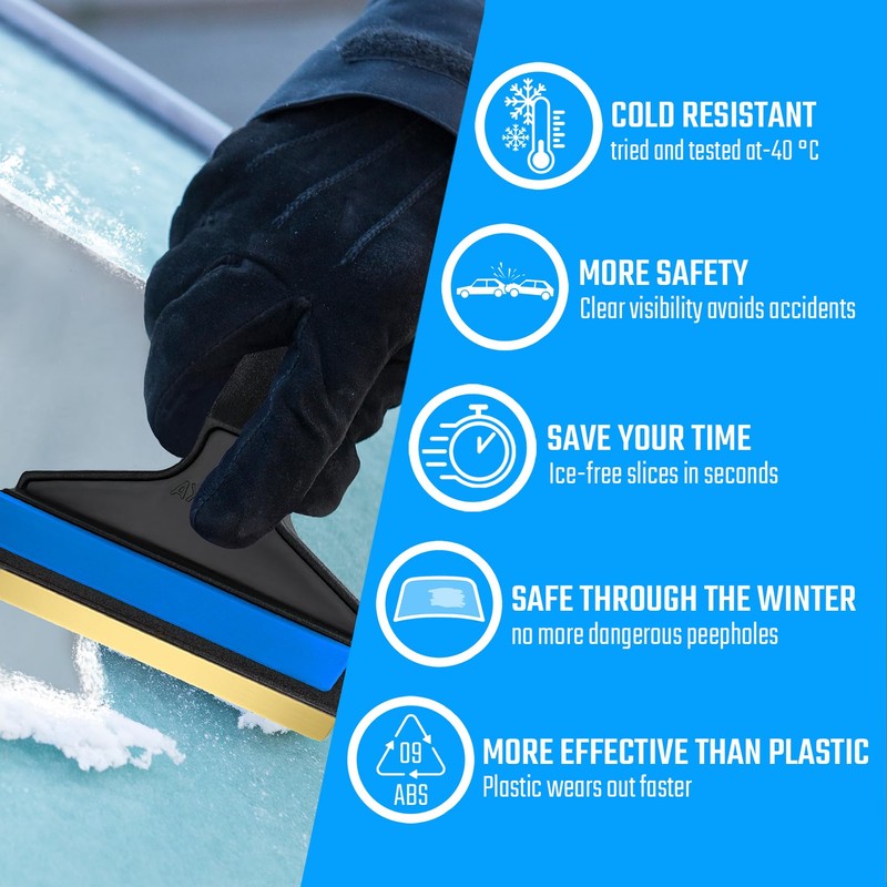 Car Ice Scraper Brass Blade - Fast, Effortless, efficient &