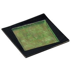 Yamashita Kogei 14140000 Gold Sai Gurin Rectangular Appetizer Plate, 7.1 x 7.1 x 0.6 inches (18 x 18 x 1.6 cm)