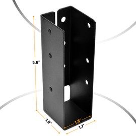 8 Pcs Upgraded Concealed Beam Hangers, 2"x6" Outdoor Concealed Flange, Q235B Steel Frame Bracket, Railing Bracket for Beam, Swing, Handrail, Fence 2"x6" (Black)