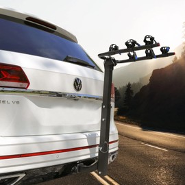 TRAPSKI 3-Bike Carrier Rack, Double Fold Design with a 2-inch Hitch Mount | Heavy Duty Steel Frame, Black | 3 Year Warranty | USA Veteran Owned Business