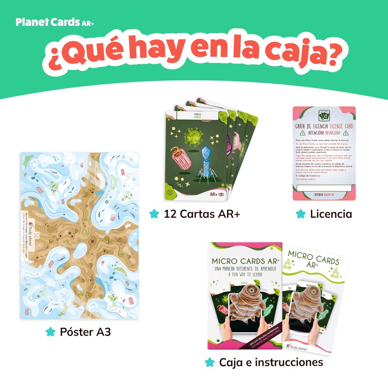 aAR+ Body Planet Micro Cards - Flash Cards Microorganisms with