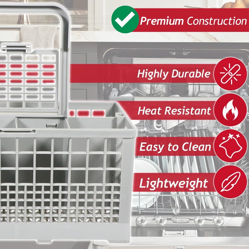 SPARES2GO Cutlery Basket Caddy Cage for Bosch Dishwasher (Removable Handle,