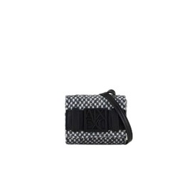 A | X ARMANI EXCHANGE Women's Small Snap Credit Card Holder with Strap, White/Blue-White/Blue, One Size