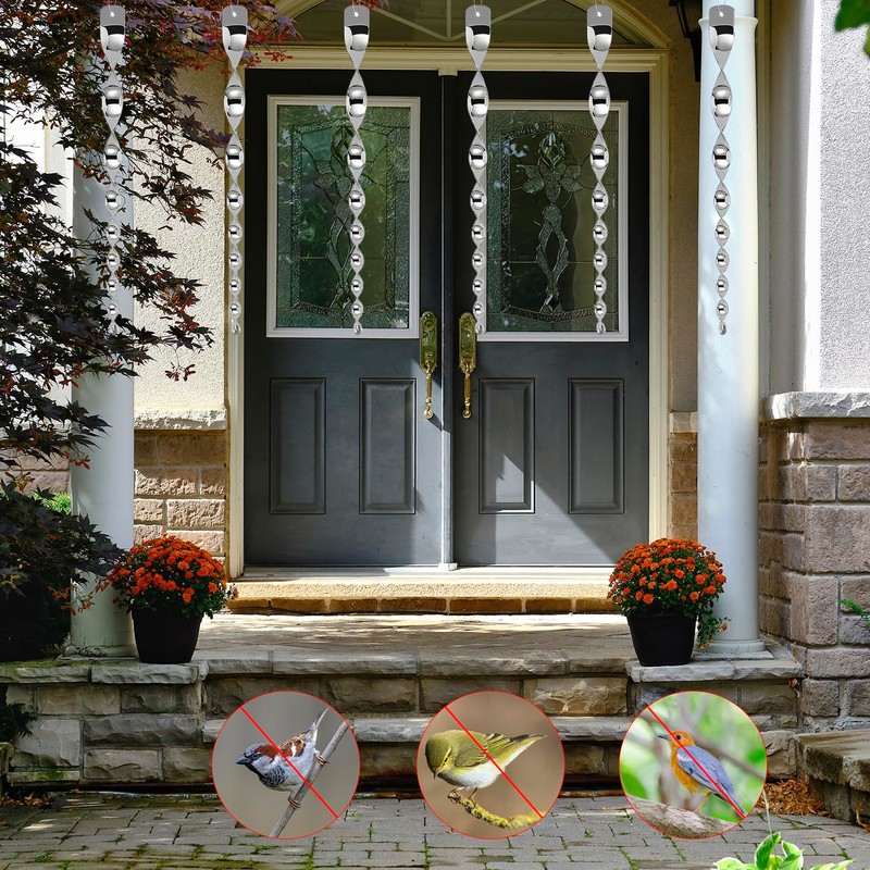ALLY-MAGIC Reflektierende Vogelschreck, 8 Stück Silber Vogelschreck, 30cm Windspirale Vogelabwehr