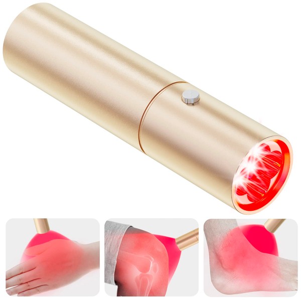 Rayyoo Red Light Therapy Device, Infrared Heating Wand for Body Pain Relief Healing, Pulse Mode, 5 Led Red Blue, 2-Year Guarantee, Portable Handheld Red Light Therapy at Home, Gifts Women Elders Dog