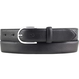 BELTINGER High Quality Women's Belt Made of Full Cowhide Leather with Round Belt Buckle 3.0 cm | Cambered Leather Belt Women's 30 mm | Women's Belt Made in Italy, black, silver