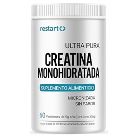 Restart Creatina Monohidratada Micronizada Sin Sabor | Redefinimos el Estándar en Suplementación | 100% Pura, Sin Aditivos, Alta Disolución | Creatina