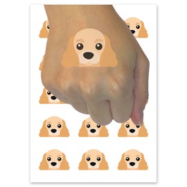 Peeking Cocker Spaniel Dog Temporary Tattoo Water Resistant Fake Body Art Set Collection - 15 2" Tattoos (1 Sheet)