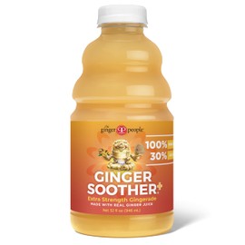 Ginger Soother Extra Strength Gingerade – More Heat, 30% Less Sweet, Real Ginger Juice, Simple Ingredients, Enjoy Hot or Cold - 32 Fl Oz Bottle (Pack of 1)